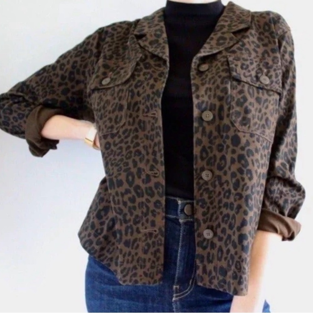 Sanctuary Leopard Print snap Button-Up Shacket